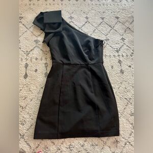 Gianni Bini Black Asymmetrical One-Shoulder Cocktail Dress